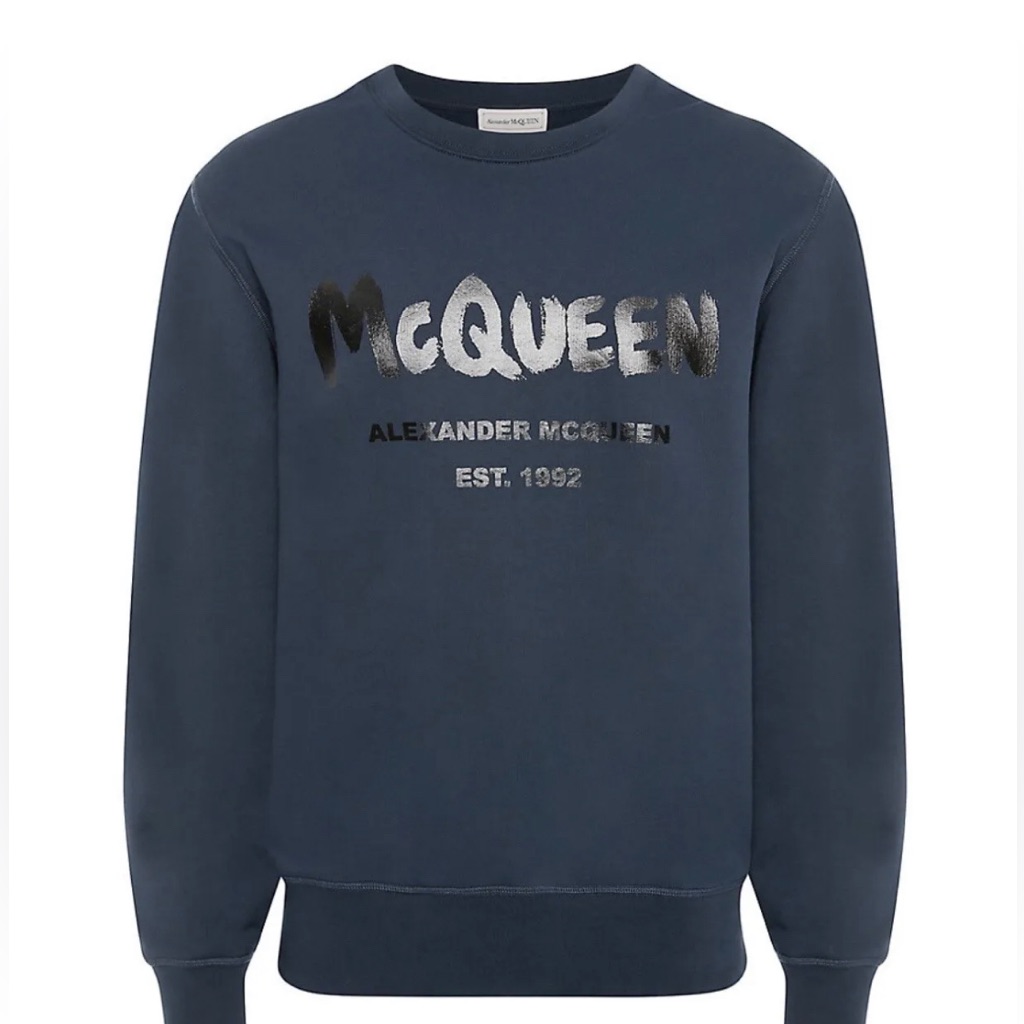 Alexander Mcqueen Graffiti Logo Crewneck Sweatshirt